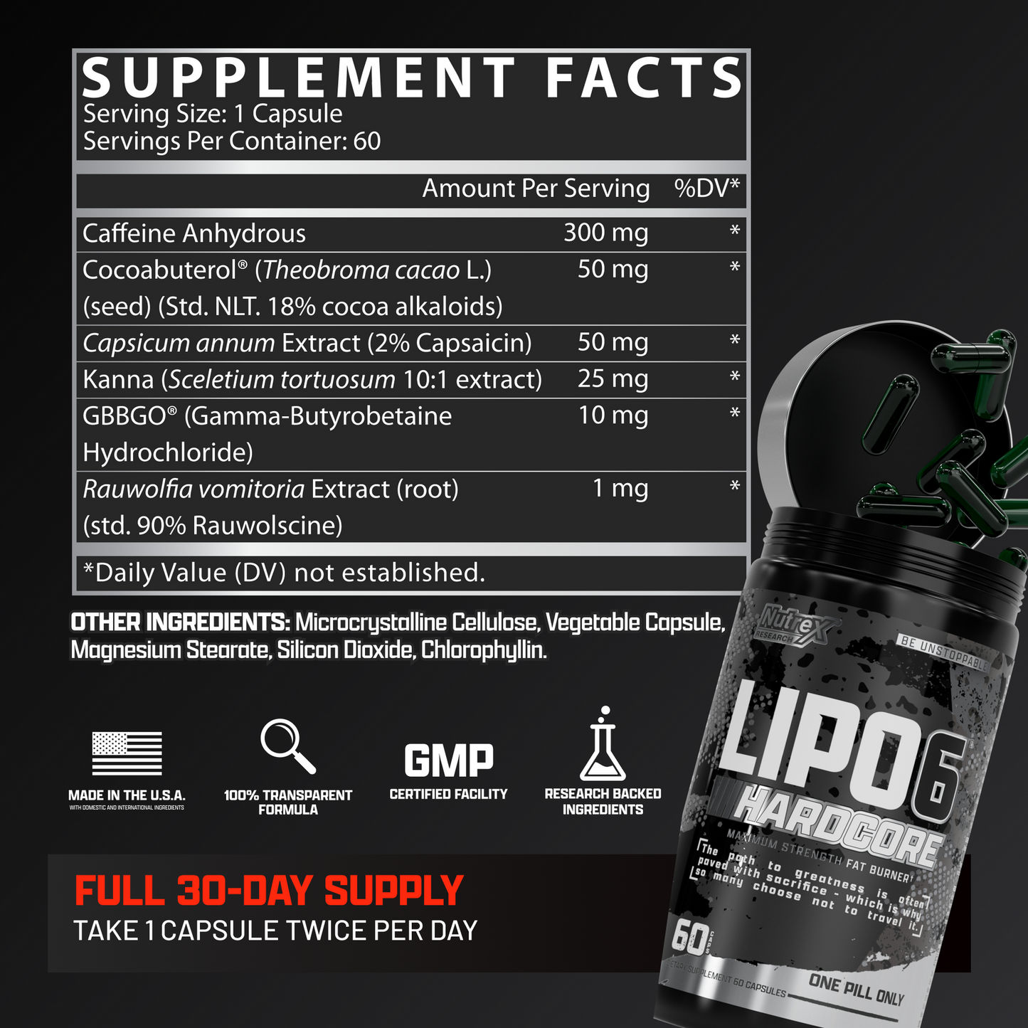 USN® NUTREX RESEARCH LIPO-6 HARDCORE 60 CAPSULES