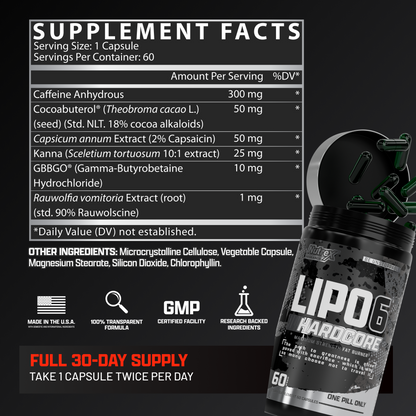 USN® NUTREX RESEARCH LIPO-6 HARDCORE 60 CAPSULES